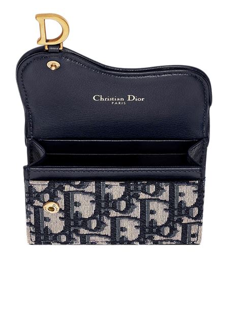 saddle flap card holder Dior